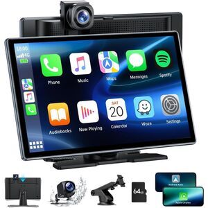 LAMTTO Portable Carplay Screen for Car,9-inch Wireless Carplay